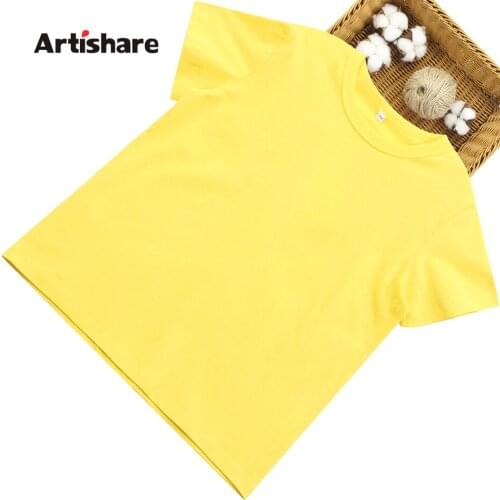 T-shirt For Girls Solid Color Girl T-shirt Summer Kids Tops Casual Style Childrens Clothes 6 8 10 12 14