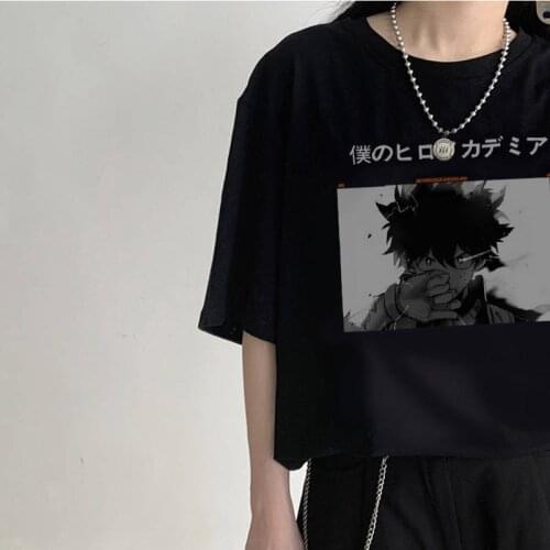 Cartoon Boku no Hero Academia Tshirt Bakugou Midoriya Iida My Hero Academia School T-shirt Cosplay Costume Amine T shirt Girls