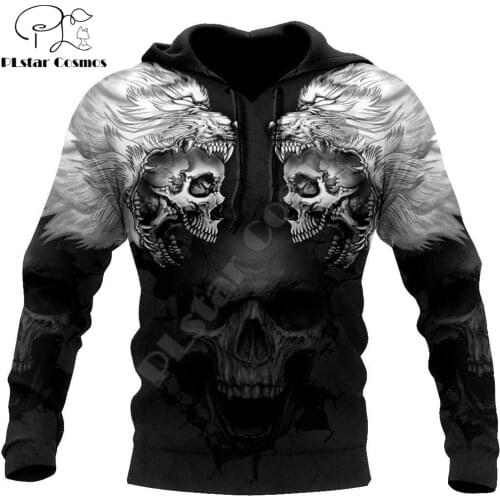 Wolf Skulls Art 3D All Over Printed Fashion Hoodies Men Hooded Sweatshirt Unisex Zip Pullover Casual Jacket Tracksuit DW0249