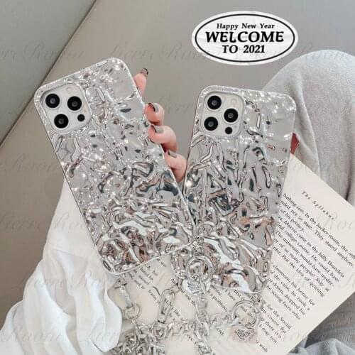 LierreRoom For Temperament Electroplating Tin Foil Pattern Love Bracelet IPhone11 Apple 12Pro 8Plus IphoneXS Max IPhone12 ProMax