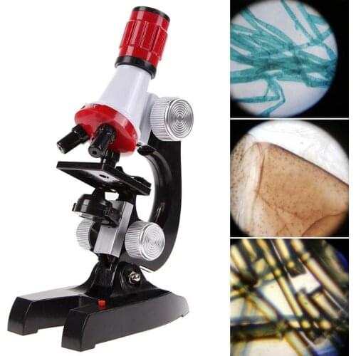 Lab LED Kids Microscope Kit Science 100X to 1200X Biological Microscope Home School Educational Toys children Optical Instrument