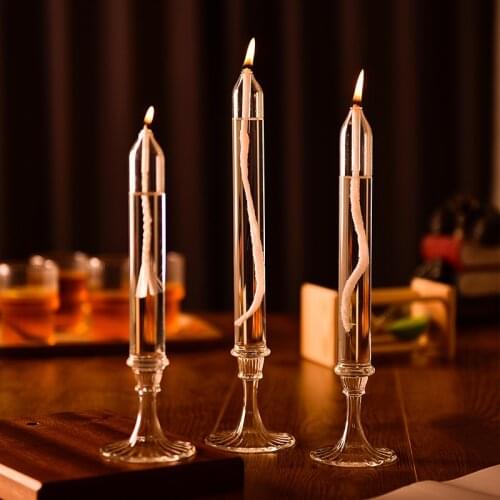 Minimalist Glass Candle Holder Crystals Cylinder Wedding Decoration Table Centerpieces Nordic Style Oil Lamp Bougeoir Decor 5