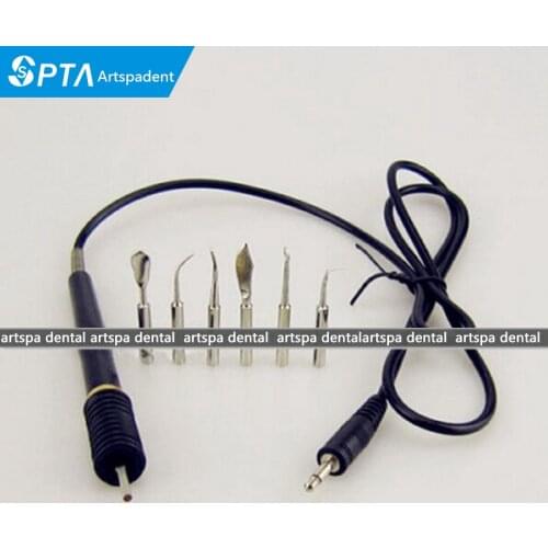 6 pcs Dental Electric Waxer Tips Set + 2 pcs Replacement Wax Carving Knife Pen Pencil