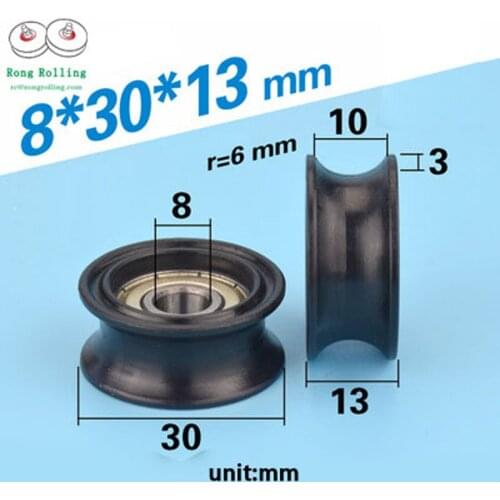 8*30*13 U-groove door or window nylon wheels/rollers/pulleys diameter 30mm,thickness 13mm, bearing 608 bore 8mm