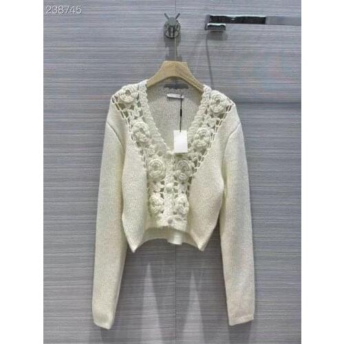 2021 New Women Winter Handmade Sweater Cardigans V-Neck Single Breasted Chic Knit Sweater Long Sleeves Solid Cardigans