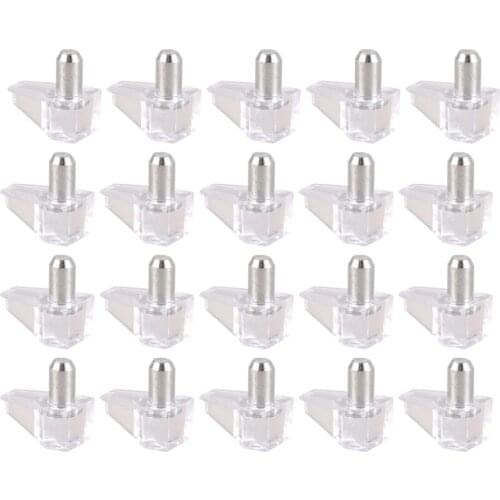 New 5 mm Pin shelf support shelf studs strong support 20 pcs, Transparent