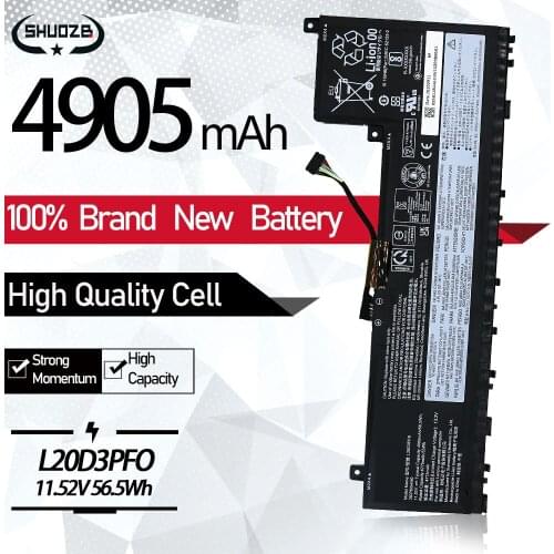 New L20D3PF0 Laptop Battery For Lenovo Notebook SB11B44634 11.52V 56.5Wh 4905mAh