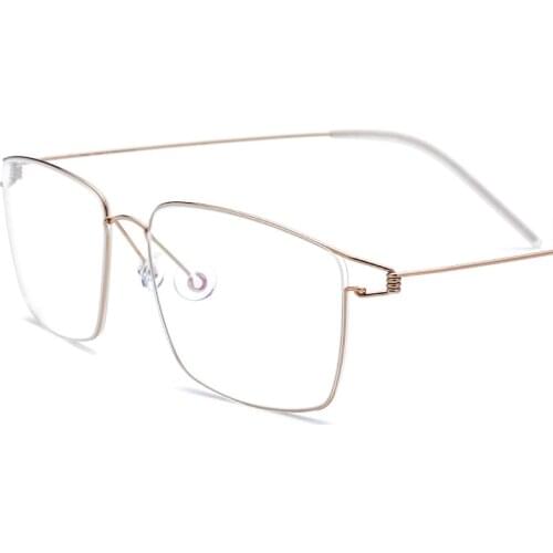 Mens And Womens Ultralight Screwless Titanium Alloy Optical Glasses Frame Retro Large Frame Prescription Glasses Frame 28624