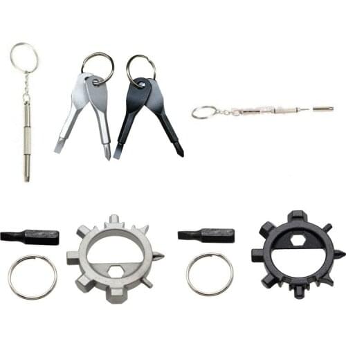 Bicycle Phillips Screwdrivers Key Shape Precision Cast Steel Mini Slotted Keychain Pocket Repair EDC Tools Multifunction