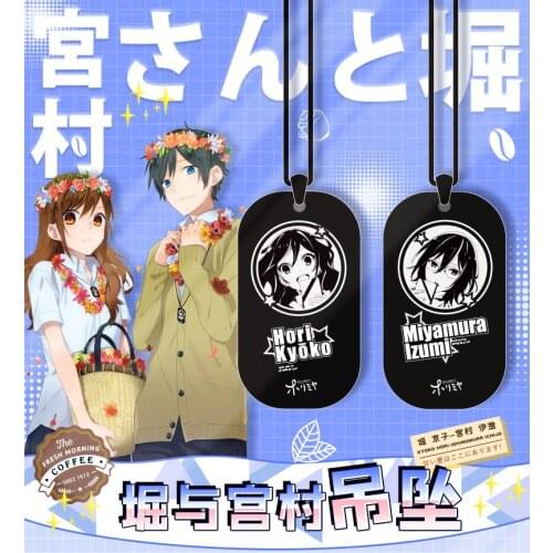 NEW Anime Hori-san to Miyamura-kun Hori Kyoko Dog Tag Necklace Fashion Titanium Steel Pendant Collar Chain Accessories Cosplay