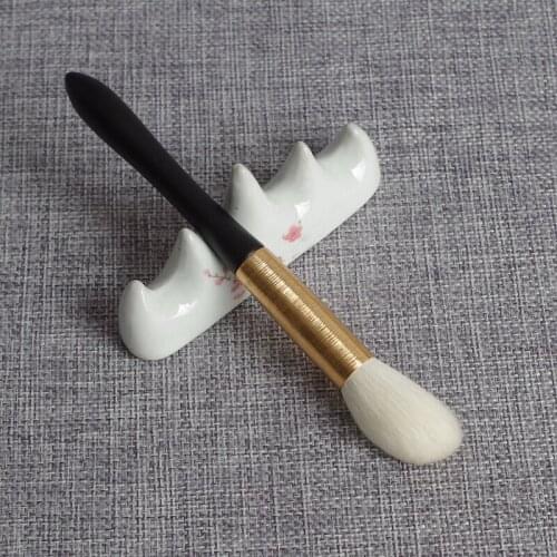 Q03 Professional Handmade Make Up Brush Soft Saikoho Goat Hair Angled Round Blush Contour Brush Acrylic Handle Makeup Brushes