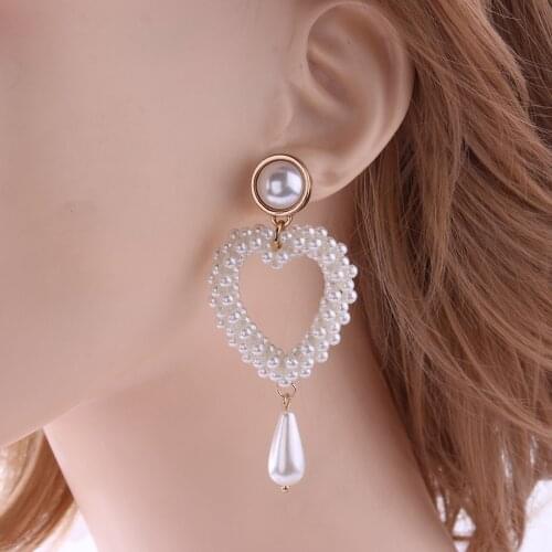 Zouchunfu Simulated Pearl Earrings Geometric Bohemian Earrings For Women Wedding Jewelry Korean Earrings