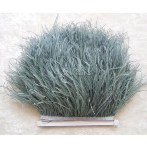 Middle Grey Ostrich Feather fringe Ostrich feather Trimming Feather fringe,10 Yards/Lot! Height 5-6inches