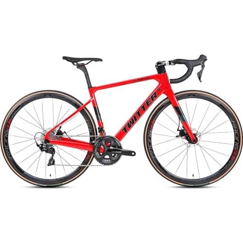 TWITTER 2020 new arrival 700c Full Carbon Road Bike complete Disc Brake hidden cables 105 groupset 22 Speed Gravel Road Bicycle
