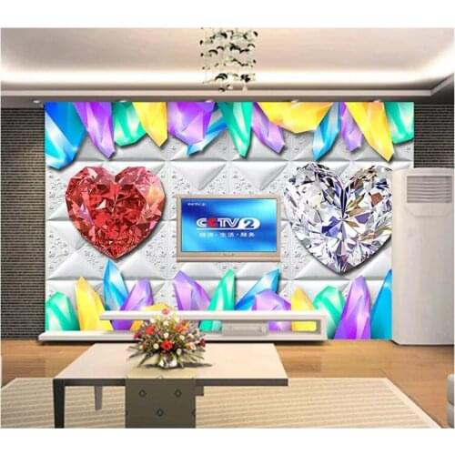 Wellyu Custom wallpaper Simple color candy crystal love diamond TV background wall 3d wall papers home decor tapety behang
