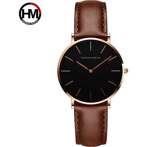 Hannah Martin 36mm Ladies Watch Fine Bracelet Leather Wristwatch Women Watches Waterproof Small Dial Casual Clock Fashion FD1451