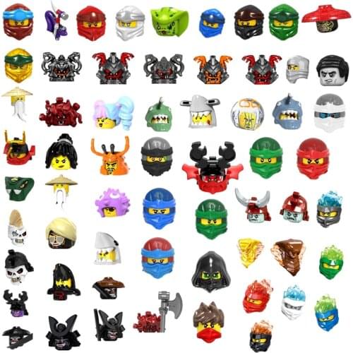 A090-A105 60 Styles Small Snake Bricks Figures Soldiers Warrior Samurai Anime Movie Series Building Blocks Toys For Children