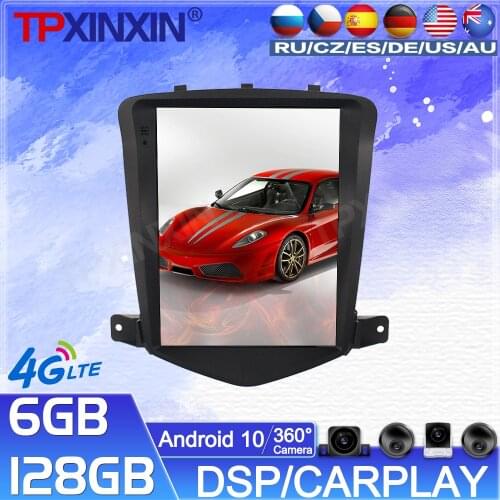 128G For Chevrolet Cruze 2008-2013 Android Car Radio Tape Recorder Multimedia Player GPS Navigation Tesla HD Screen 360 Camera