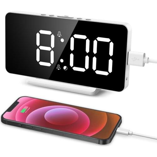 Digital Alarm Clock LED Electrci Mini Silent Wall Clock for Bedroom Home Decor Smart Brightness Table Desk Clocks with Calendar