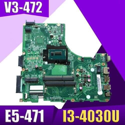For Acer V3-472 E5-471 E5-471G V3-472P Laptop motherboard DA0ZQ0MB6E0 with I3-4030U CPU Onboard 100% fully tested work perfect