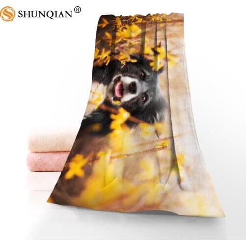 Customize Your Favorite Border Collie 35x75cm daily exercise fitness fast dry face Microfiber towel
