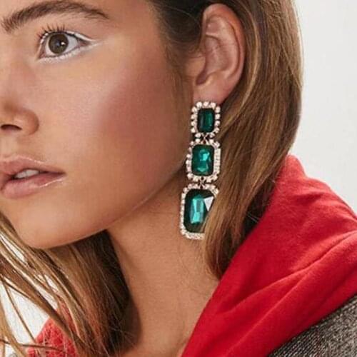 Vedawas Classical Long Hanging Drop Earrings for Women Boho High Quality Rhinestone Pendant Earring Wedding Party Gift Jewelry