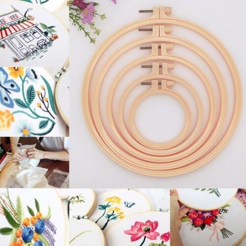 10PCS Embroidery Hoop Ring DIY Needlecraft Round Loop Cross Stitch Machine Bamboo Frame Handmade Sewing Tools