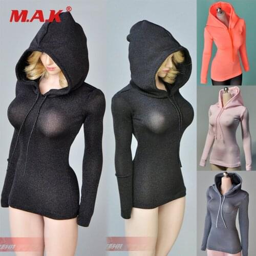 1/6 Long Sleeve Hooded Tights Clothes Model Fit For 12" Female Phicens TBL Figure Body Toys Women Sports Hooded Coat