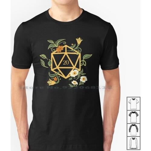 Plant Lovers Polyhedral D20 Dice Tabletop Rpg T Shirt 100% Cotton And Dnd D And D Dnd D D Pathfinder Master Dm Game Master Gm