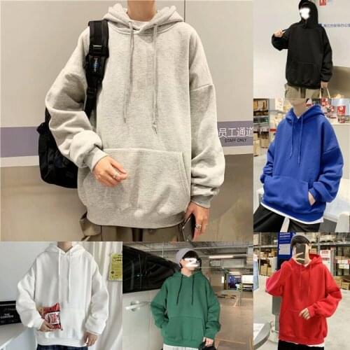 Oversized 7 Colors Sweatshirts autumn mens Solid Hooded mens 2020 Cotton Thicken Warm Hoodies men Autumn Fashion Tops