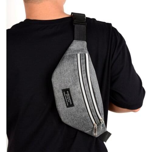 Spring New Mens Waist Bag Large Capacity Use Three Pockets Waterproof Cloth Fashion Casual Practical