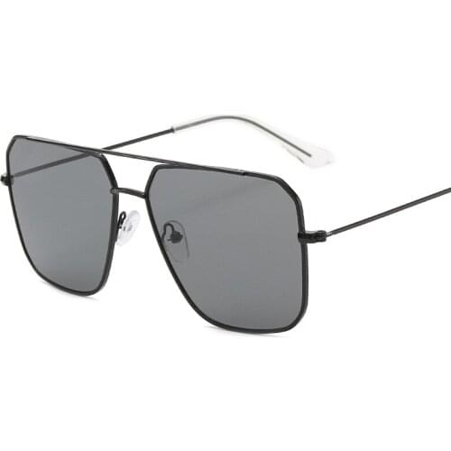 2021 New Over Sized Sunglasses Men Anti-Reflective Mirror Classic Square Metal Glasses Vintage Fashion Women Sun Glasses Uv400