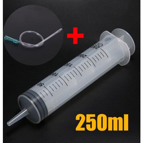 New Large Disposable Capacity Syringe 250ml Large Capacity Syringe For Refilling Measuring & 1m Tube