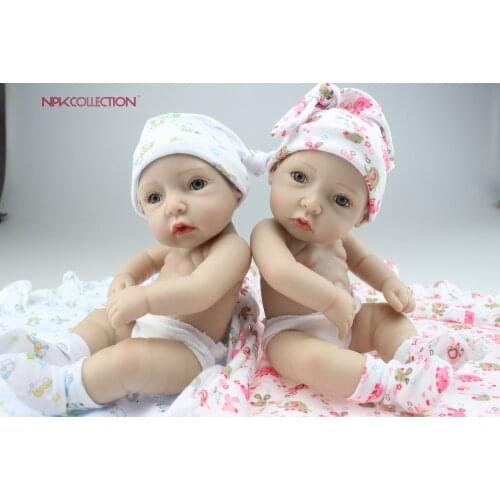 NPK 12inch Silicone Reborn Baby Dolls Toys Twins Kid Realistic Soft Mini Dolls Brinquedos boneca Gift for Girls
