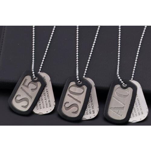 Anime GANGSTA Necklace Nicolas Brown Dog Tags Pendant A/O S/O Stainless Steel Bead Chain Necklaces Cosplay Jewelry Accessories