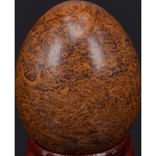 Natural Stone Fossil Elephant Skin Jasper Sphere Egg Chakra Crystal Reiki Healing Carved Decorative Crafts W/Stand, Minerals