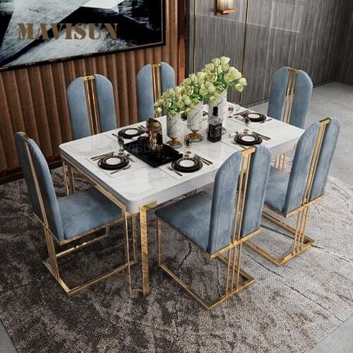 Nordic Luxury Custom Marble Dinning Table New Creative Morden Kitchen Furniture Dining Room Table With Chairs Free Shipping