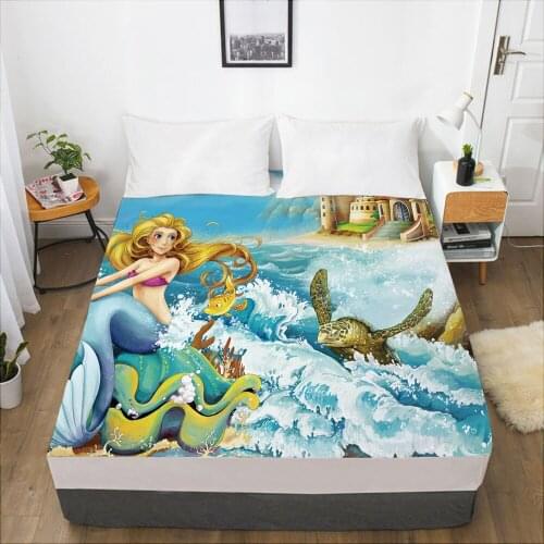 Cartoon Childrens Elastic fitted sheet bed sheet With An Elastic Band 160x200 Mattress Cover Bed cover for kids baby Car sea