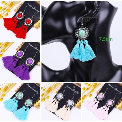 Korean style earrings 2020 retro tassels Korean style golden declaration large fashion jewelry bohemian geometric ethnic wedding