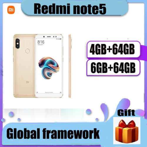 Xiaomi Redmi Note5 4G 64G Smartphone Snapdragon 636 2160*1080 5.99 Inch Full Screen 13.0MP Camera Fingerprint/face Recognition