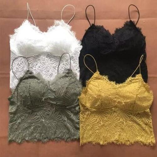 Women Sexy Lace Tube Top Solid Color Backless Camisoles Crop Top Female Tank Top Bralette lenceria mujer