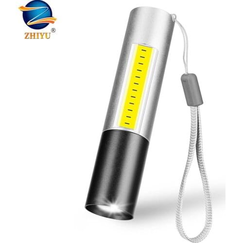 USB Rechargeable Mini LED Flashlight 3 Lighting Mod Waterproof Torch Telescopic Zoom Stylish Portable Suit for Night Lighting
