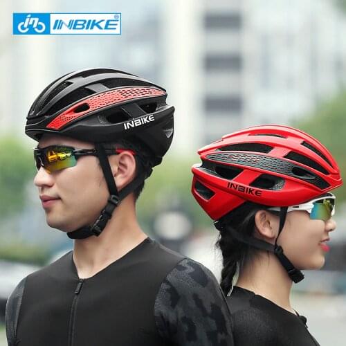 INBIKE Bicycle Cycling Helmet Ultralight EPS+PC Cover MTB Road Bike Helmet Integrally-mold Cycling Helmet Men Cycling Safely Cap