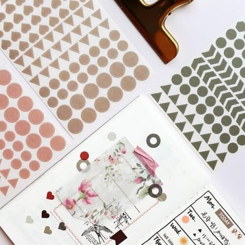 Japanese Vintage Solid Color Journal Stickers Scrapbooking Planner Label Decoration Stationery Sticker Diary Journal Supplies