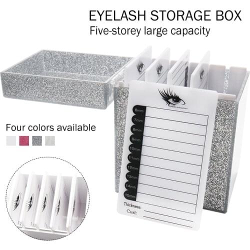4 colors 5 Layers Eyelash Storage Box Makeup Tool Display Stand Organizer Eyelashes Holder Case Grafting for Eyelashes Extension