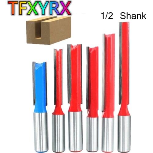 1pc 1/2 Inch Shank Straight Flush Trim Router Bit Wood Milling Cutter Woodworking Grooving Tool