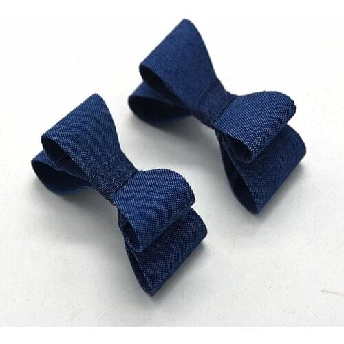 25pcs/lot ,7.5 cm denim bowknot for headband apparel accessories other hair accessories DIY