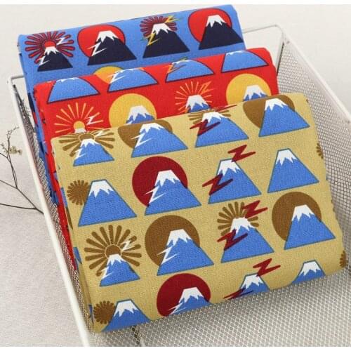 45cm*110cm/Piece,Cartoon FujiMountain Pure Cotton Printing Cloth,Clothing Tablecloth,Curtain Puppet Fabric,DIY Handmade Material