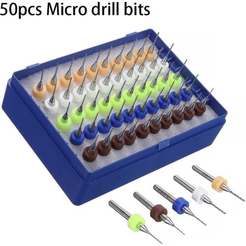 50pcs/set Tungsten Hard Alloy PCB Print Circuit Board Engraving Tool Carbide Micro Drill Bits Tool 0.5mm-0.9mm