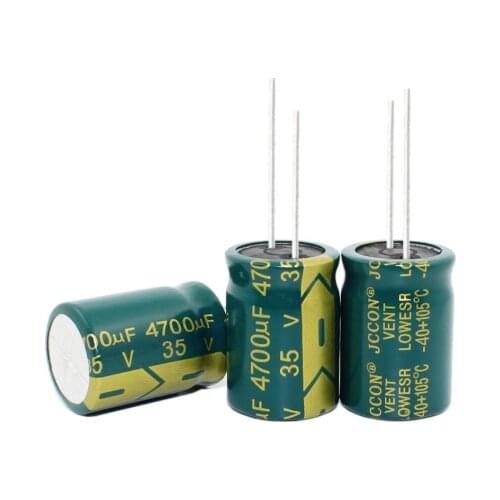 100PCS 35V 4700UF high frequency low impedance aluminum electrolytic capacitor 4700uf 35v 18*25MM